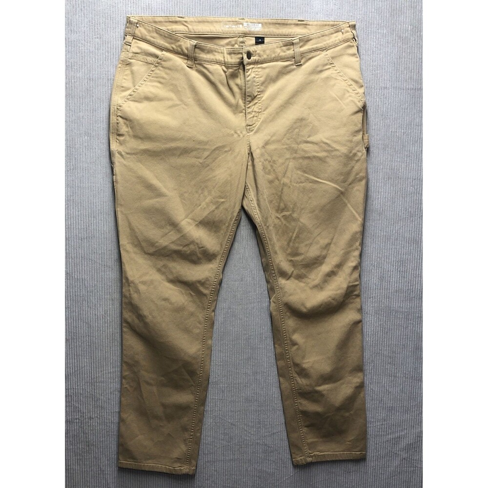 Carhartt Women’s Relaxed Fit Jeans Size 18 Caramel Canvas Work Pants